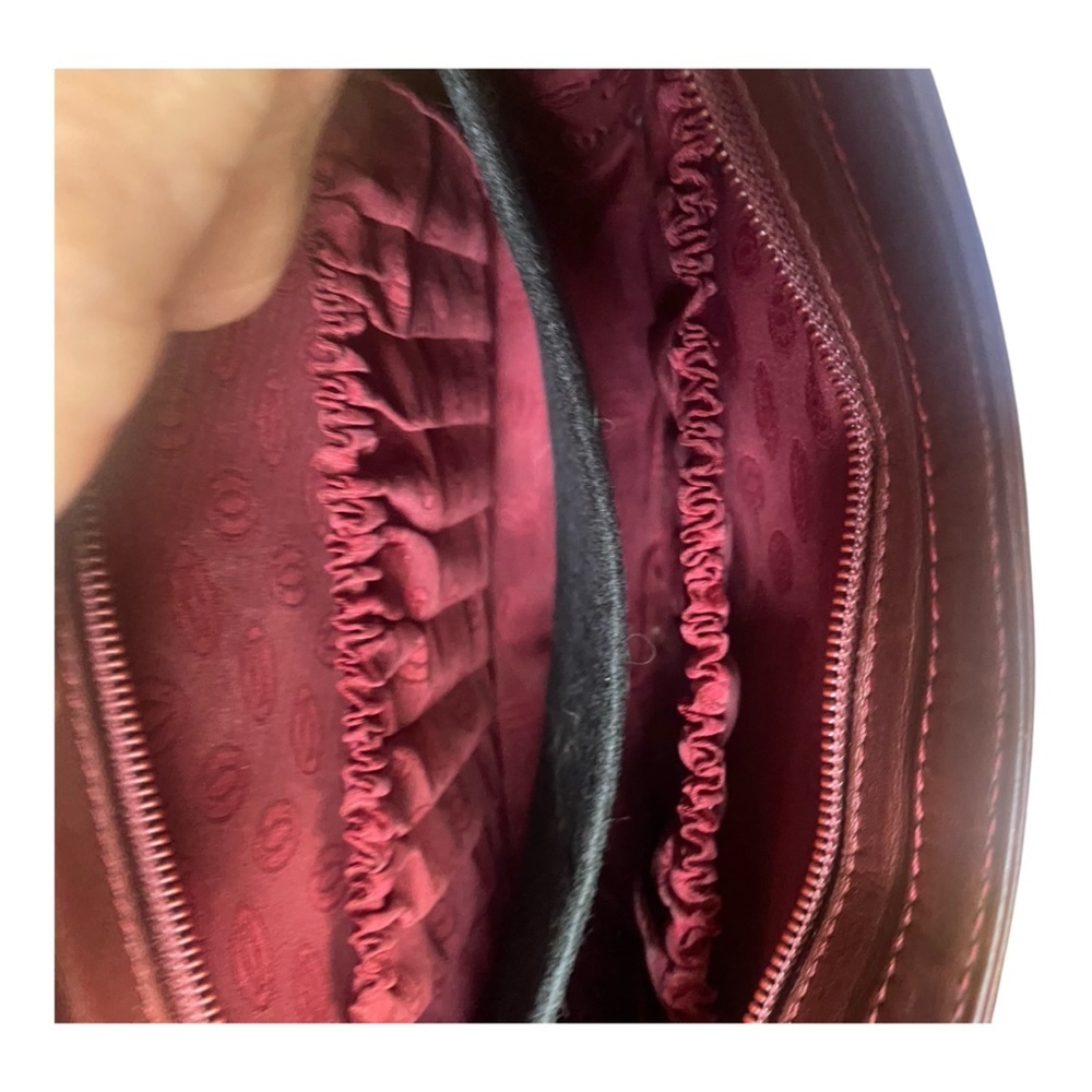 Vintage Must de‎ Cartier Burgundy Calfskin Leather Clutch w/ Gold Chain & COA - Picture 13 of 16